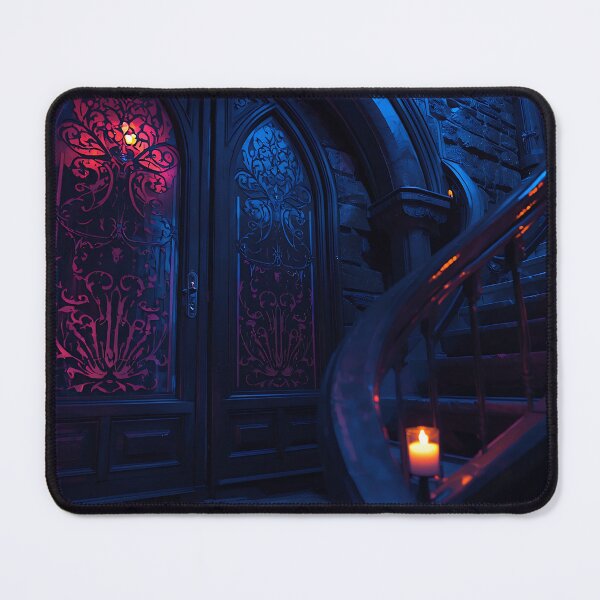 Item preview, Gothic Castle Door Candlelit Staircase Dark Fantasy Interior designed and sold by athanasioungr.