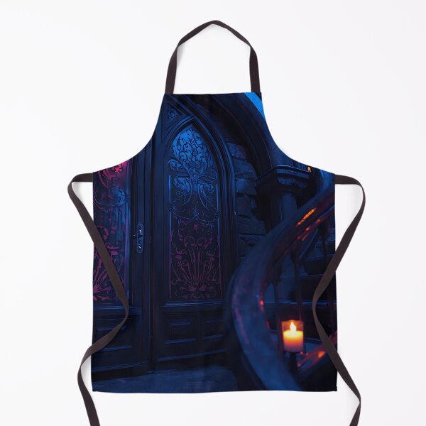 Item preview, Gothic Castle Door Candlelit Staircase Dark Fantasy Interior designed and sold by athanasioungr.