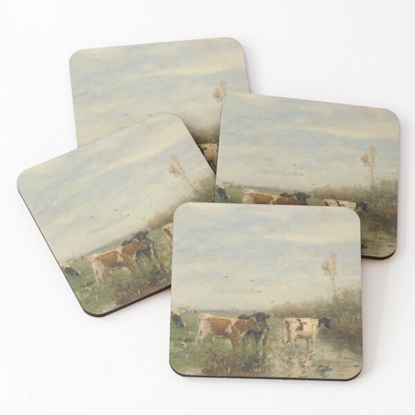 Item preview, Vintage Cows Print: Meadow Landscape, Antique Farm Painting designed and sold by SavageVision.