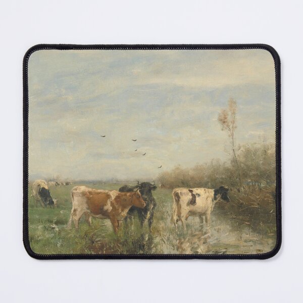 Item preview, Vintage Cows Print: Meadow Landscape, Antique Farm Painting designed and sold by SavageVision.