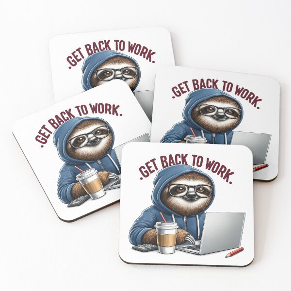 Item preview, Motivated Sloth at Computer – Funny Work From Home Cartoon designed and sold by ShimaiStore.
