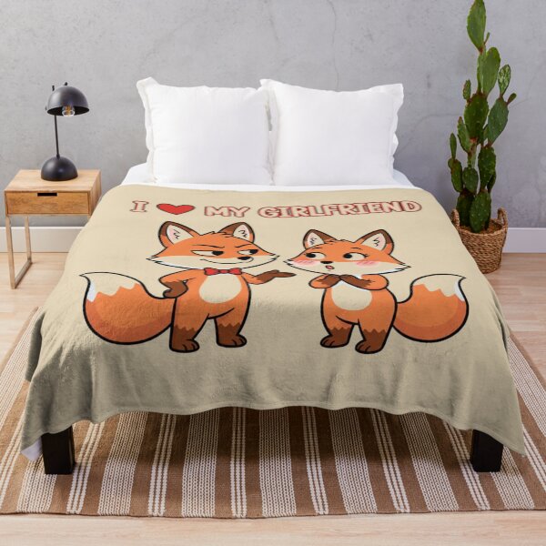 Item preview, Cute Fox Couple I Love My Girlfriend designed and sold by MyWittyThings.