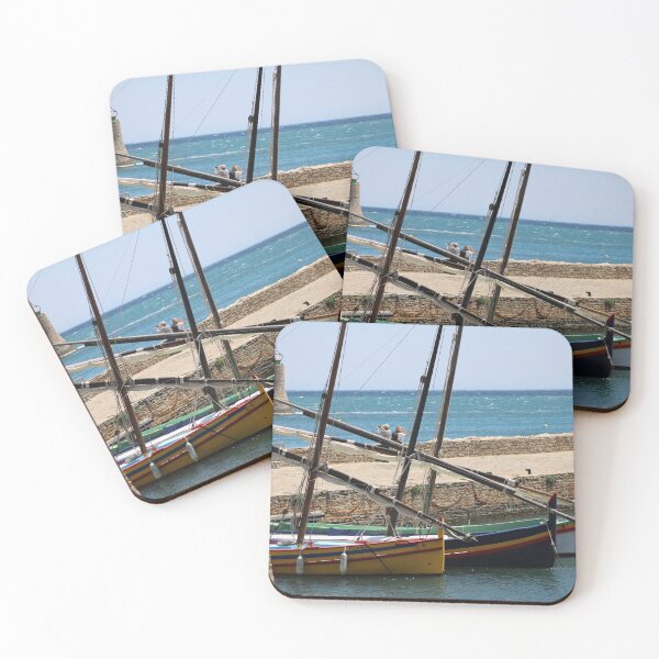Item preview, Colorful Mediterranean Fishing Boats in Harbor designed and sold by Open Road Gallery .