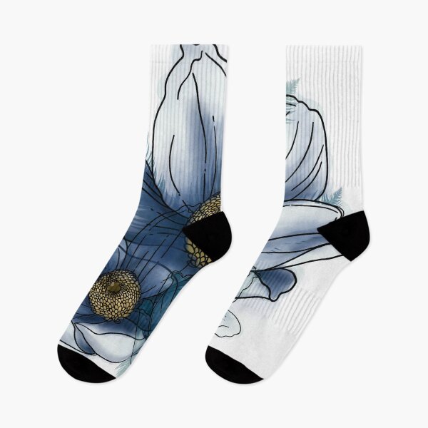 Item preview, Elegant Blue Anemone Flowers Watercolor Botanical Art designed and sold by LYAN-STORE.