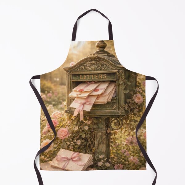 Item preview, Rose Garden Mailbox – Vintage Letters & Pink Ribbon Cottagecore Scene designed and sold by ArtFreshStudio.