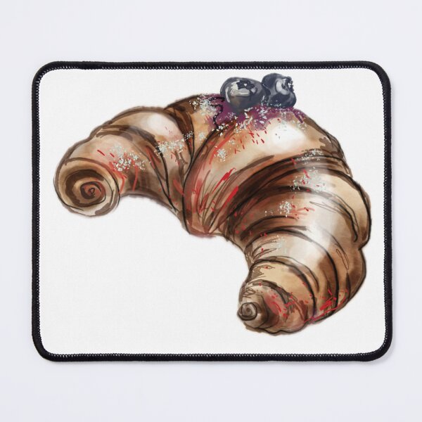 Item preview, French croissant with blueberry designed and sold by HappyVibeArt.