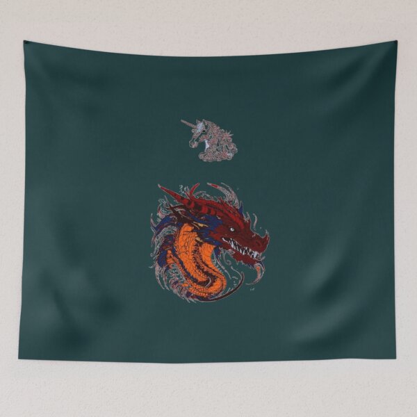 Item preview, The Mythic Bond: Celestial Unicorn and Fierce Dragon. designed and sold by PhantomArtStore.