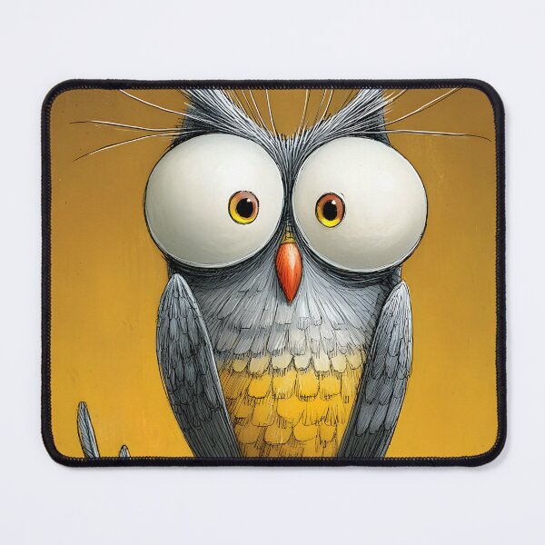 Item preview, Whimsical Cartoon Owl with Big Expressive Eyes designed and sold by Artessie.