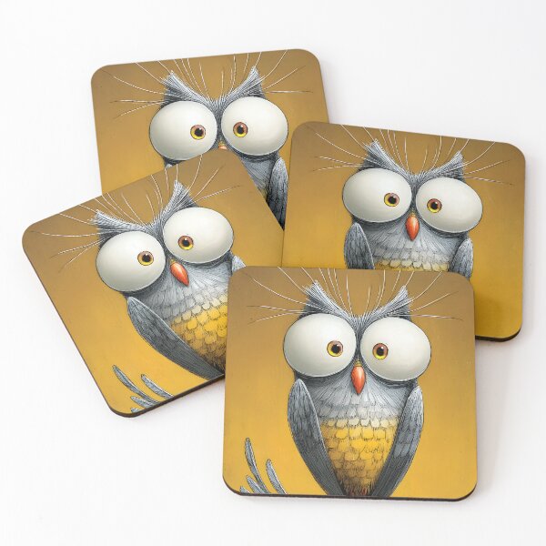 Item preview, Whimsical Cartoon Owl with Big Expressive Eyes designed and sold by Artessie.
