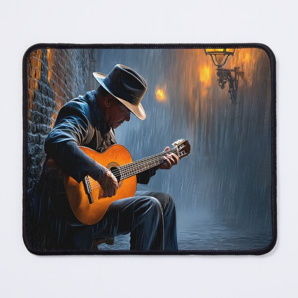 Item preview, Melancholic Musician Playing Guitar in the Rain designed and sold by Artessie.