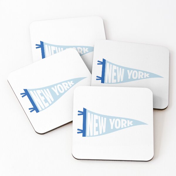 Item preview, Morningside Heights New York Vintage Pennant - Light Blue and White Retro Art designed and sold by Sparkledust Creations.