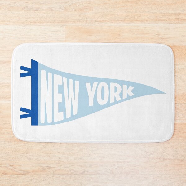 Item preview, Morningside Heights New York Vintage Pennant - Light Blue and White Retro Art designed and sold by Sparkledust Creations.