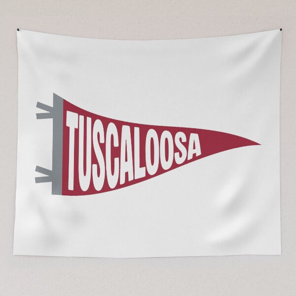 Item preview, Tuscaloosa Alabama Vintage Pennant - Retro Crimson and White Fan Art designed and sold by Sparkledust Creations.