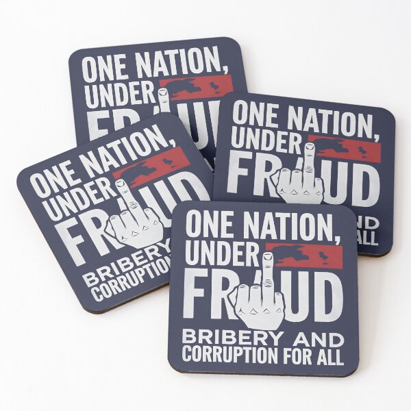 Item preview, anti ice anti trump one nation under fraud clearly visible with Bribery and corruption for all designed and sold by Uglyandcute.