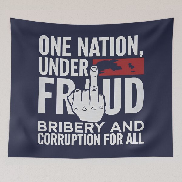 Item preview, anti ice anti trump one nation under fraud clearly visible with Bribery and corruption for all designed and sold by Uglyandcute.