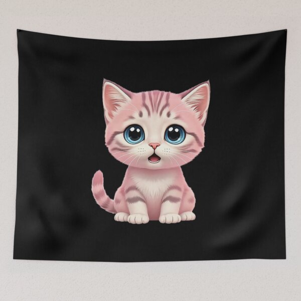 Item preview, Pink Sammy the Kitten Black Background designed and sold by ParisPoet.