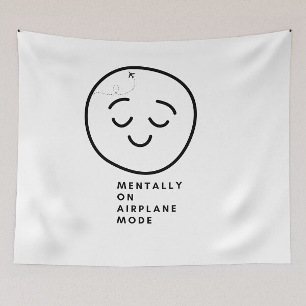 Item preview, Mentally On Airplane Mode - Cute Do Not Disturb Art designed and sold by Tamer ⭐⭐⭐⭐⭐.