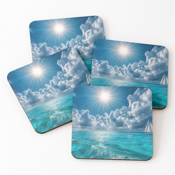 Item preview, Sailboat on a Tranquil Ocean under Bright Sunlight designed and sold by Artessie.