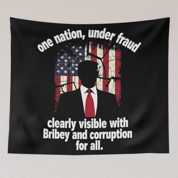 Item preview, anti ice anti trump one nation under fraud clearly visible with Bribery and corruption for all designed and sold by Uglyandcute.