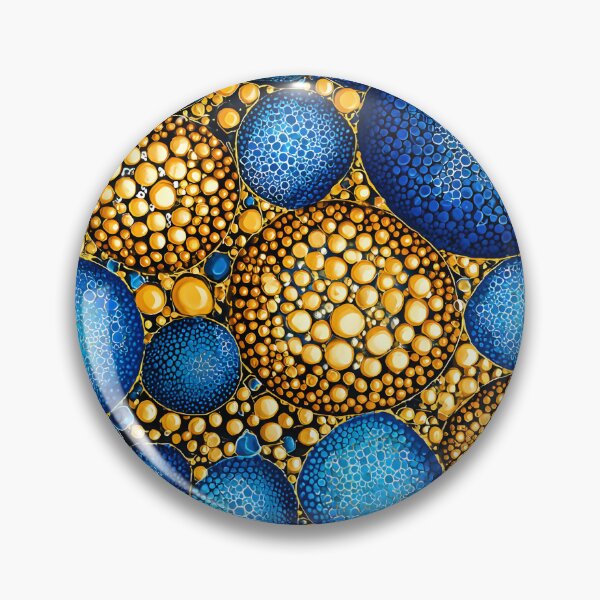 Item preview, Vibrant Blue and Yellow Abstract Bubble Composition designed and sold by Artessie.