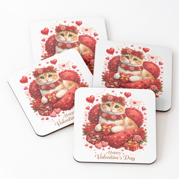 Item preview, Cute Valentine Cat Quote Happy Valentines Day Gift designed and sold by PluffyPanda.