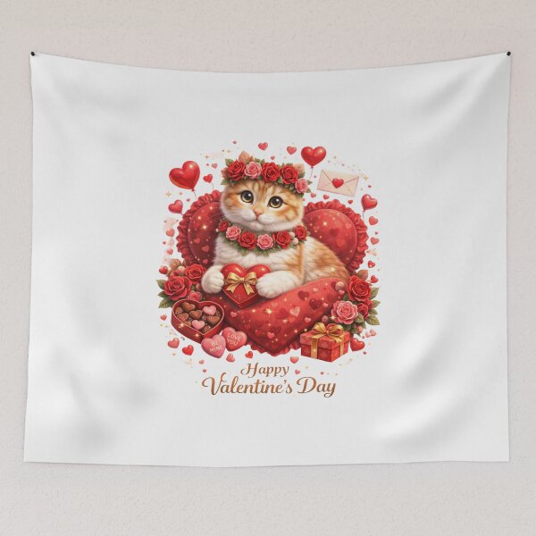 Item preview, Cute Valentine Cat Quote Happy Valentines Day Gift designed and sold by PluffyPanda.