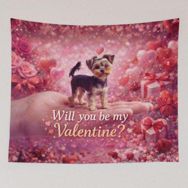 Item preview, Will You Be My Valentine Yorkie designed and sold by GivingJoy.
