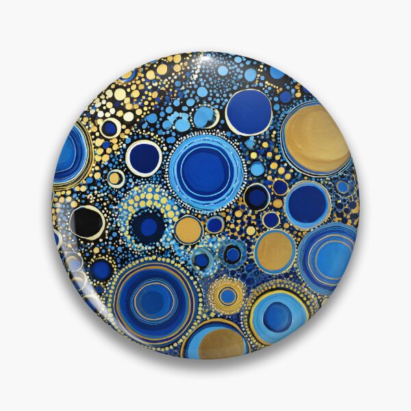 Item preview, Vibrant Blue and Yellow Abstract Bubble Composition designed and sold by Artessie.