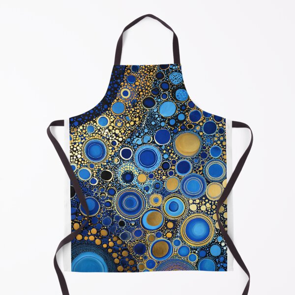 Item preview, Vibrant Blue and Yellow Abstract Bubble Composition designed and sold by Artessie.