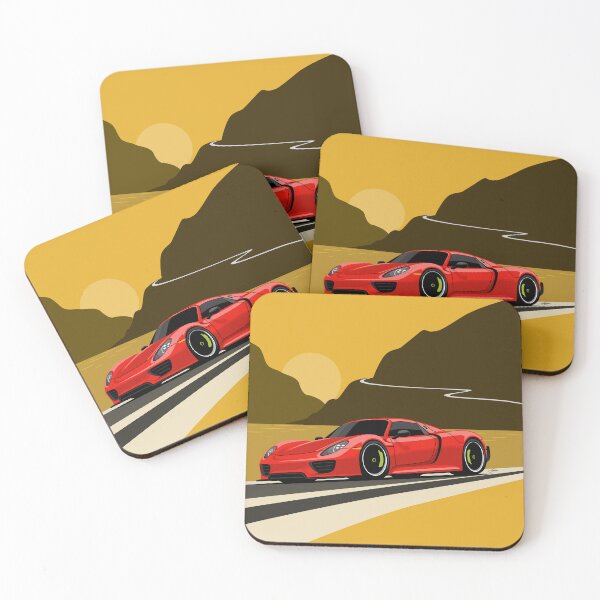 Item preview, Red 918 spyder Illustration Cliff Side Poster designed and sold by blackdogshop.