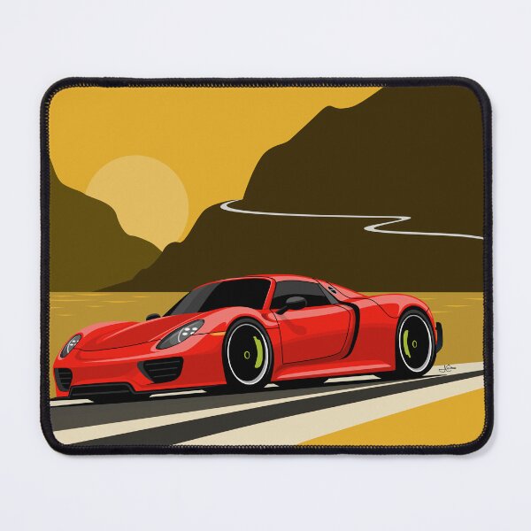 Item preview, Red 918 spyder Illustration Cliff Side Poster designed and sold by blackdogshop.