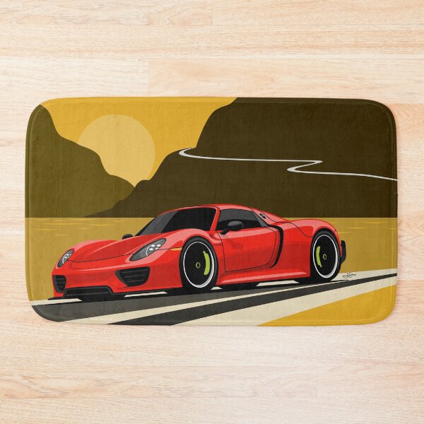 Item preview, Red 918 spyder Illustration Cliff Side Poster designed and sold by blackdogshop.