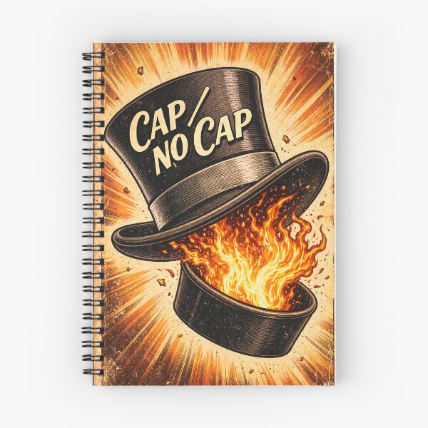 Item preview, Cap No Cap Vintage Fire Top Hat Poster, No Cap Meaning Gen Z Slang Meme Wall Art, Retro Comic Style Streetwear Graphic designed and sold by TerScott.