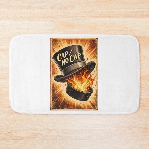 Item preview, Cap No Cap Vintage Fire Top Hat Poster, No Cap Meaning Gen Z Slang Meme Wall Art, Retro Comic Style Streetwear Graphic designed and sold by TerScott.