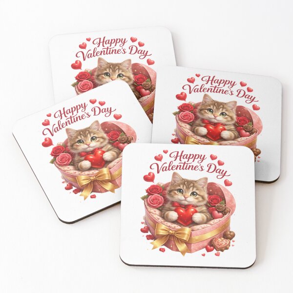 Item preview, Cute Adorable Valentine Cat Quote Happy Valentines Day designed and sold by PluffyPanda.
