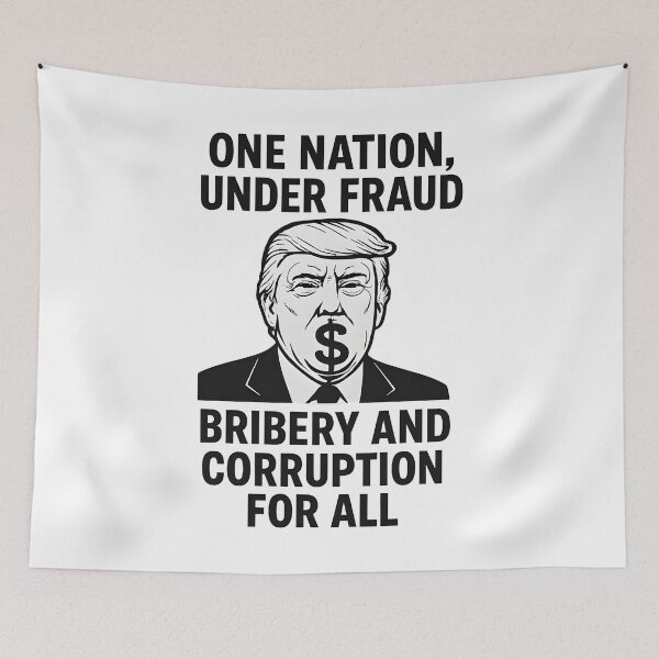 Item preview, anti ice anti trump one nation under fraud clearly visible with Bribery and corruption for all designed and sold by Uglyandcute.