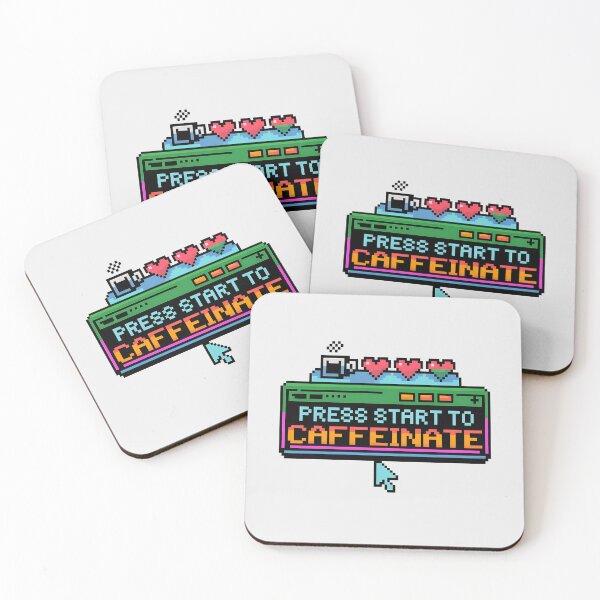 Item preview, Press Start to Caffeinate designed and sold by Bal Drops.