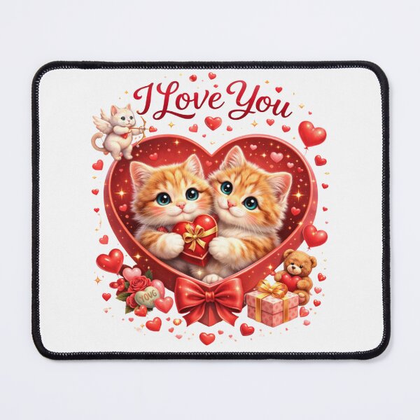 Item preview, Cute Valentine Cat Couple Quote I Love You designed and sold by PluffyPanda.
