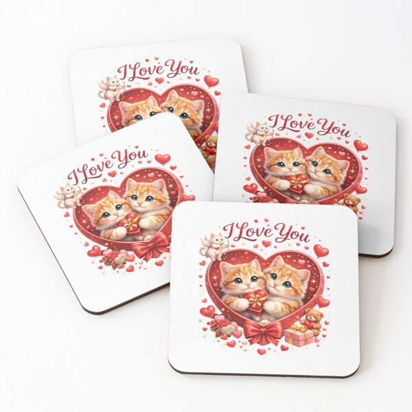 Item preview, Cute Valentine Cat Couple Quote I Love You designed and sold by PluffyPanda.