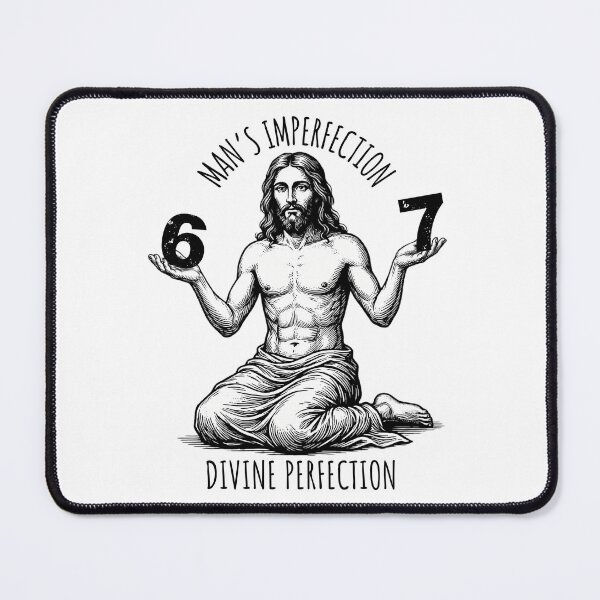 Item preview, Jesus 6 vs 7 Man's Imperfection Divine Perfection Christian designed and sold by MTJ-Mushrooms.
