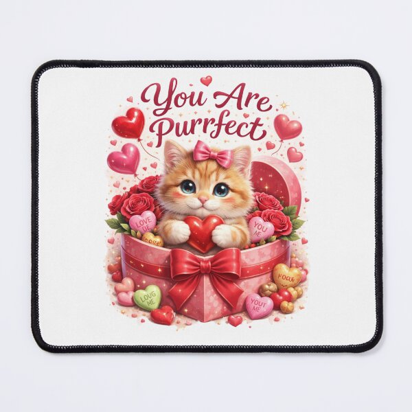 Item preview, Cute Valentine Cat Quote You Are puurefect designed and sold by PluffyPanda.