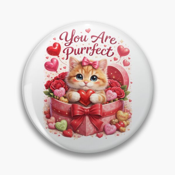 Item preview, Cute Valentine Cat Quote You Are puurefect designed and sold by PluffyPanda.