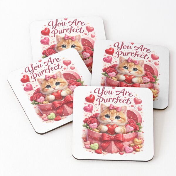 Item preview, Cute Valentine Cat Quote You Are puurefect designed and sold by PluffyPanda.