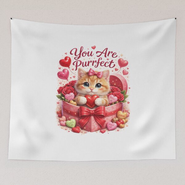 Item preview, Cute Valentine Cat Quote You Are puurefect designed and sold by PluffyPanda.