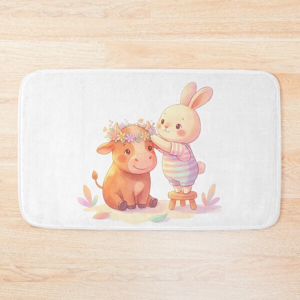Item preview, Bunny Crowning Cow with Flowers designed and sold by HumTumMe.
