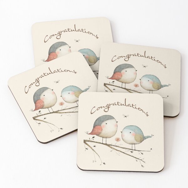 Item preview, Two cute birdies saying Congratulations designed and sold by MyGraphicDesigns4U.