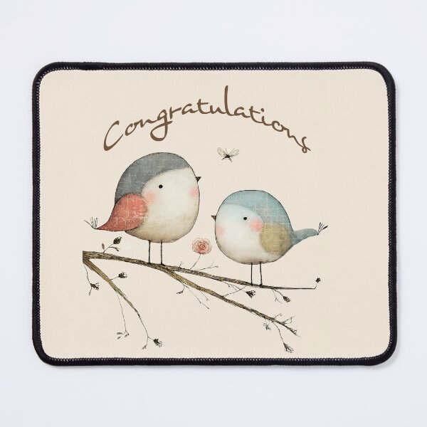 Item preview, Two cute birdies saying Congratulations designed and sold by MyGraphicDesigns4U.