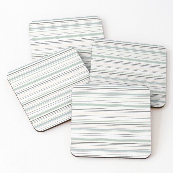 Item preview, Sage Green Charcoal and Cream Woven Striped Pattern designed and sold by kornkobart.