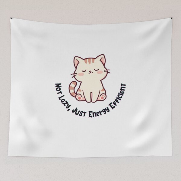 Item preview, Not Lazy Just Energy Efficient – Funny Cat Sticker designed and sold by ahmedbenamar101.