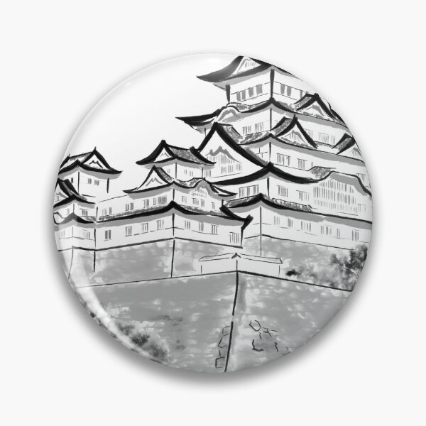 Item preview, Himeji Castle – Minimal Japanese Ink Art designed and sold by ナツ道.